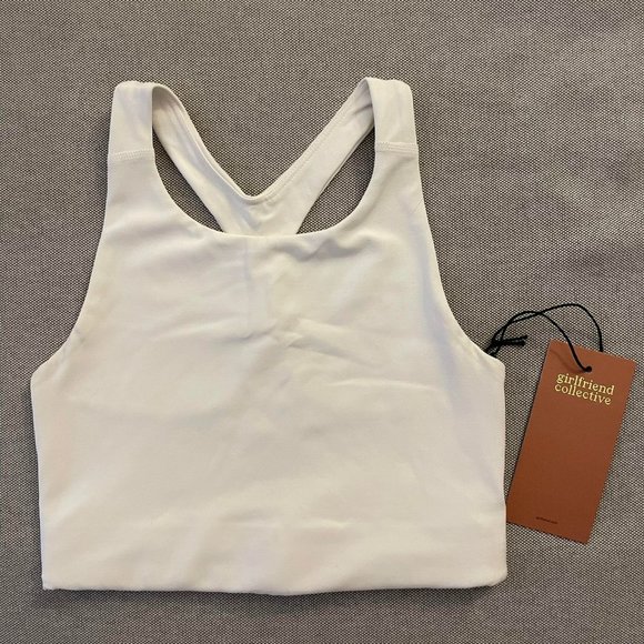 SOLD - NWT White Girlfriend Collective Longline Sportsbra - Picture 1 of 2